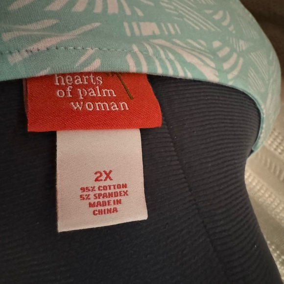 Hearts of Palm Teal Blouse - Picture 5 of 6